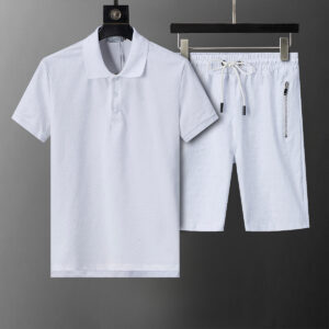 DIOR 2025 Spring and Summer New Style Full Flocking Print Lapel Short Suit White