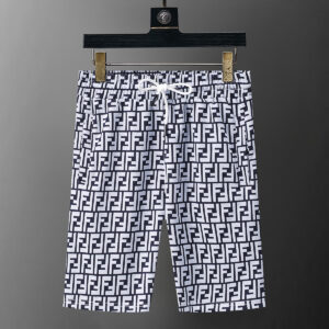 FENDI 24 Spring and Summer New Jacquard Casual Shorts Navy Blue