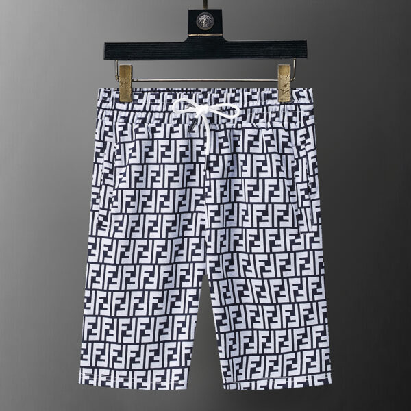 FENDI 24 Spring and Summer New Jacquard Casual Shorts Navy Blue