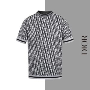 Dior full print monogram round neck knitted short sleeves