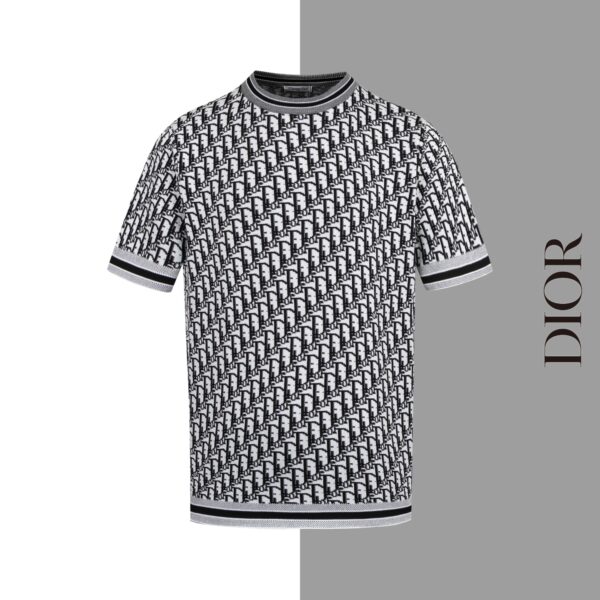 Dior full print monogram round neck knitted short sleeves