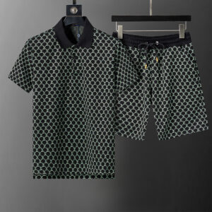Louis Vuitton 2025 Spring and Summer New Jacquard Lapel Short Suit Black