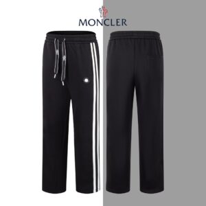 Monogram striped ribbon iron label sweatpants