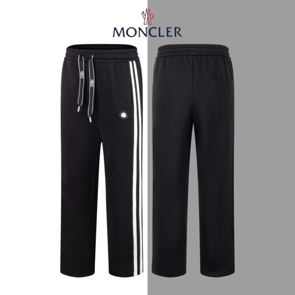 Monogram striped ribbon iron label sweatpants