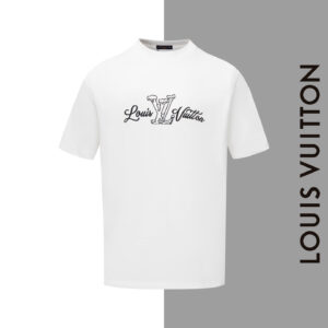 LV small logo embroidered round neck short sleeves