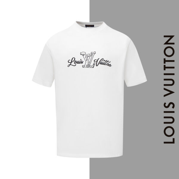 LV small logo embroidered round neck short sleeves