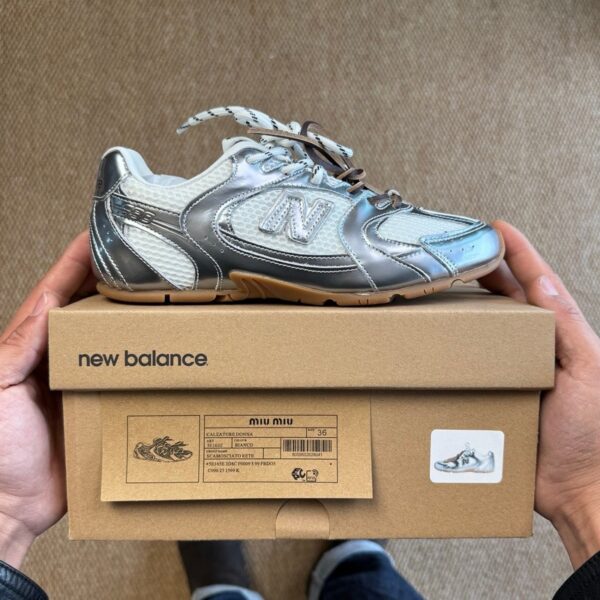 New Balance x Miu Miu NB530 Silver/Gum Sole - Image 10