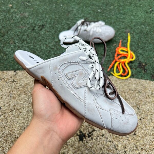 New Balance x Miu Miu Clog Slippers White/Grey - Image 10
