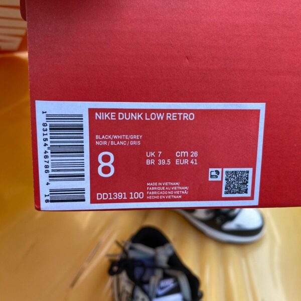 Nike Dunk Low Retro "Black" Graffiti Deconstructed Casual Shoes - Image 8