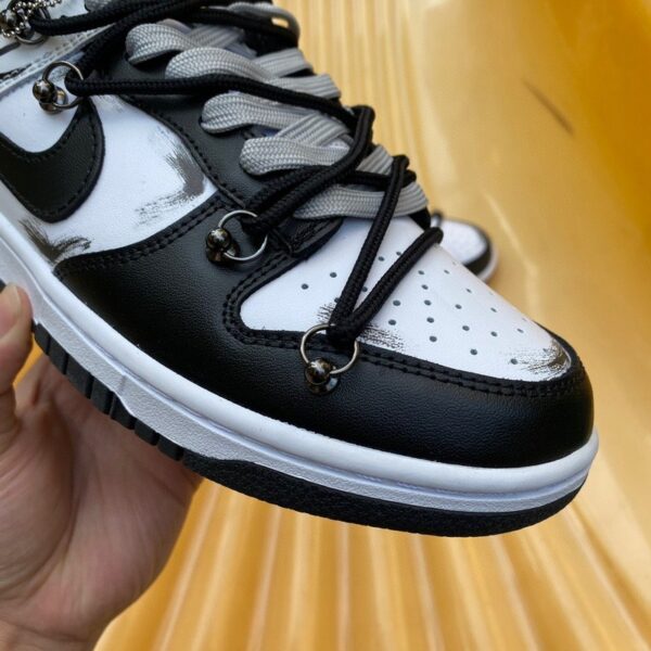 Nike Dunk Low Retro "Black" Graffiti Deconstructed Casual Shoes - Image 9