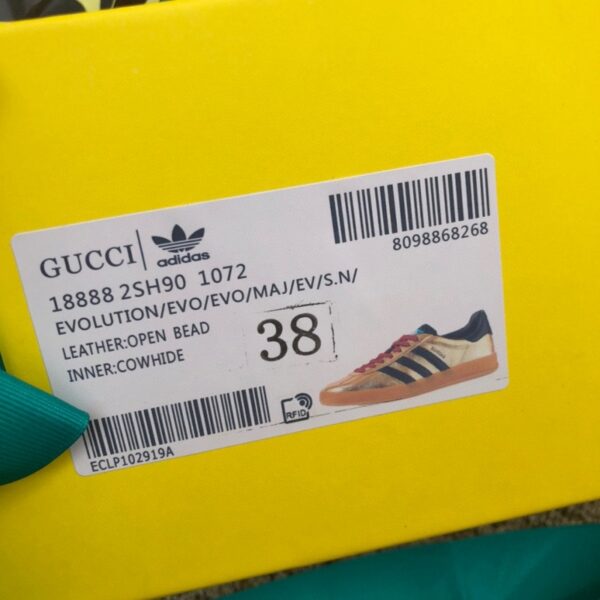 Adidas x Gucci Gazelle “Gold Red Black” - Image 3
