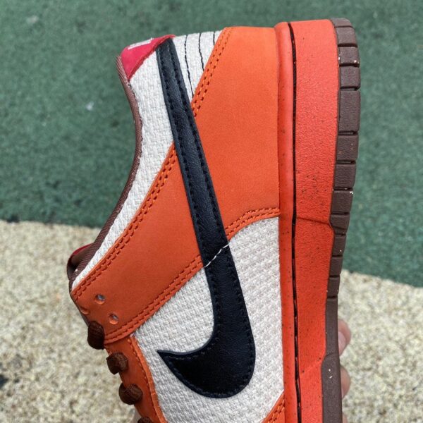 Nike Dunk SB Low Premium “Un-Hemp” – Orange/White/Black – Low-Top Sneakers – 313170-101 - Image 6