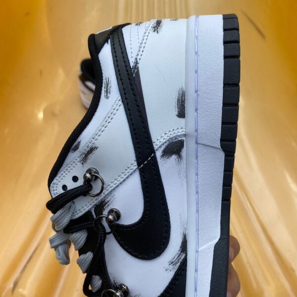 Nike Dunk Low Retro "Black" Graffiti Deconstructed Casual Shoes - Image 12